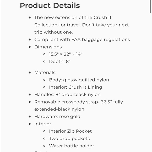 🆕 Stella & Dot Crush It Carry On Quilted Black - Picture 5 of 15